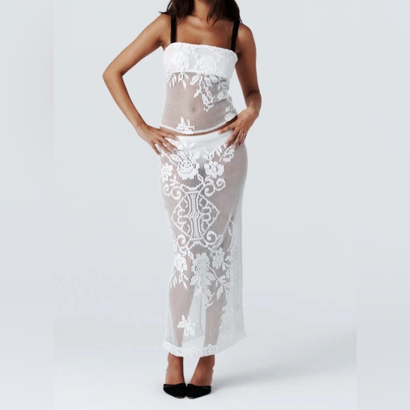 With Jean Saint Midi Skirt White - Picture 1 of 6